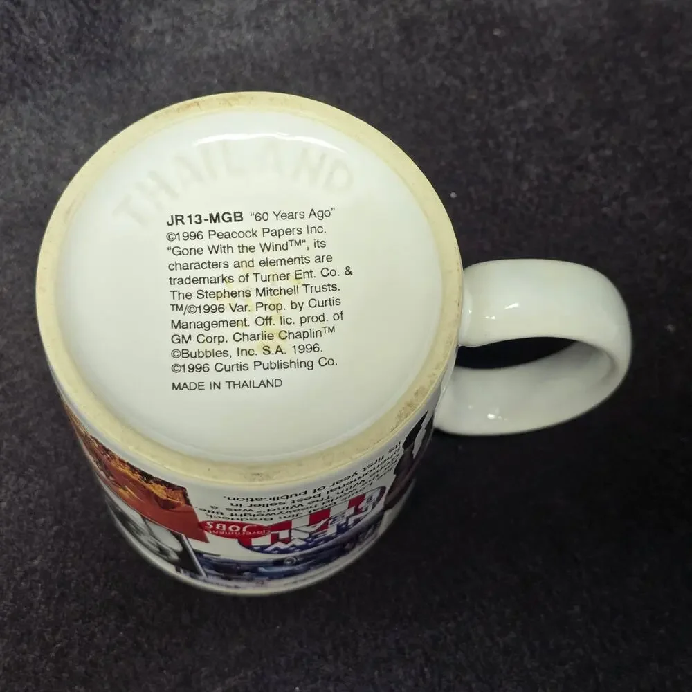 60 Years Ago Gone With The Wind Charlie Chapin Coffee Mug Peacock Papers Cup